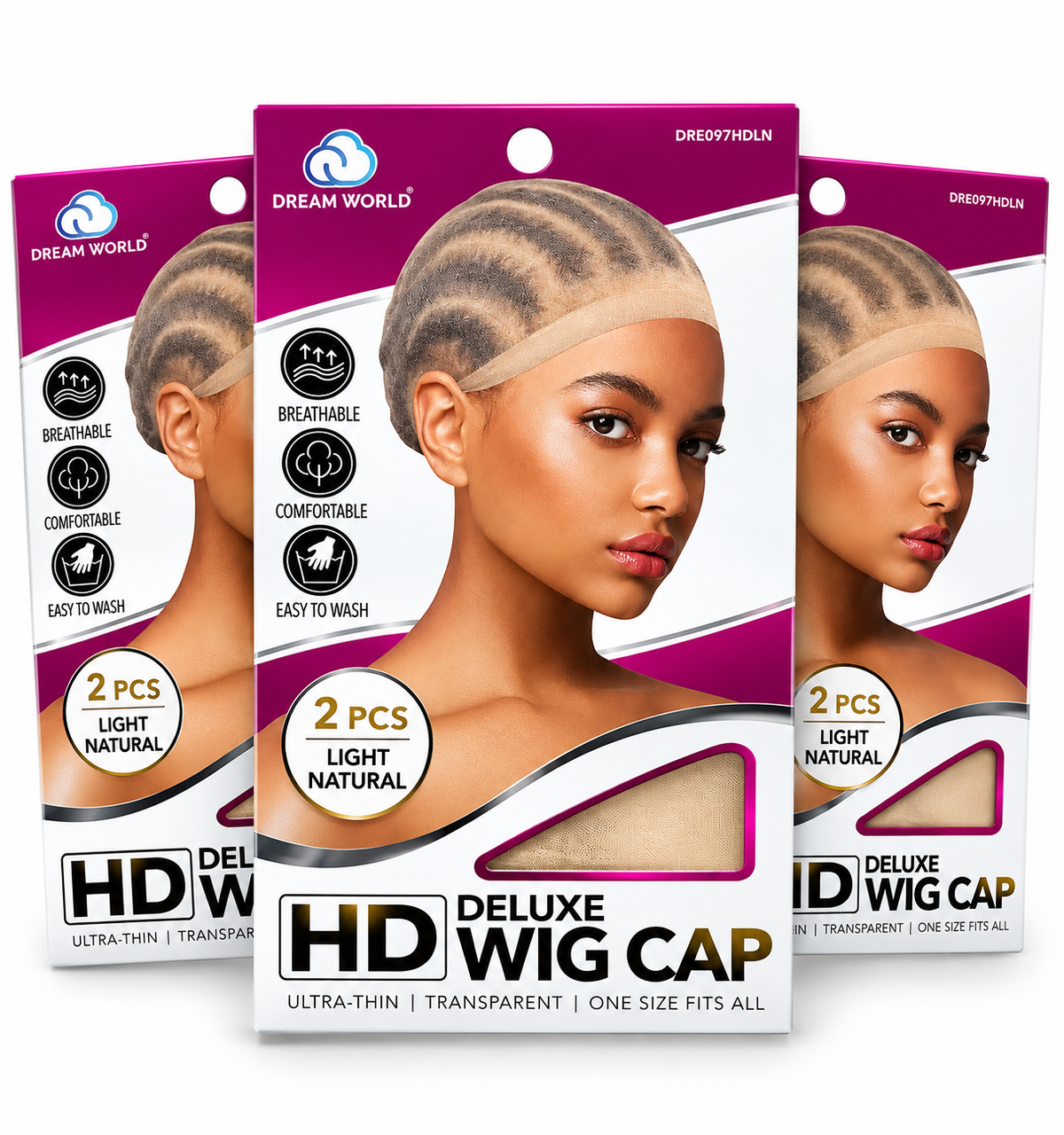 HD ultra thin wig cap 3 pack