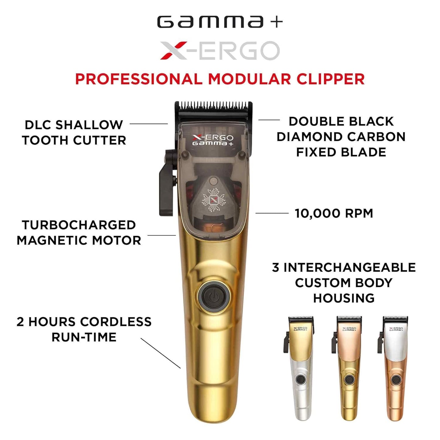 GAMMA+ XErgo Professional Hair Clipper and Ergo Professional Hair Clipper