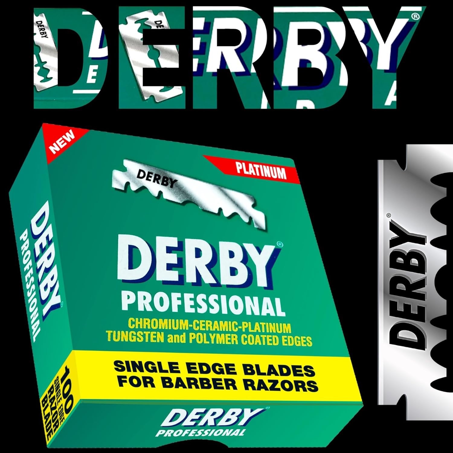 Derby Professional Single Edge Razor Blades - 100/pk