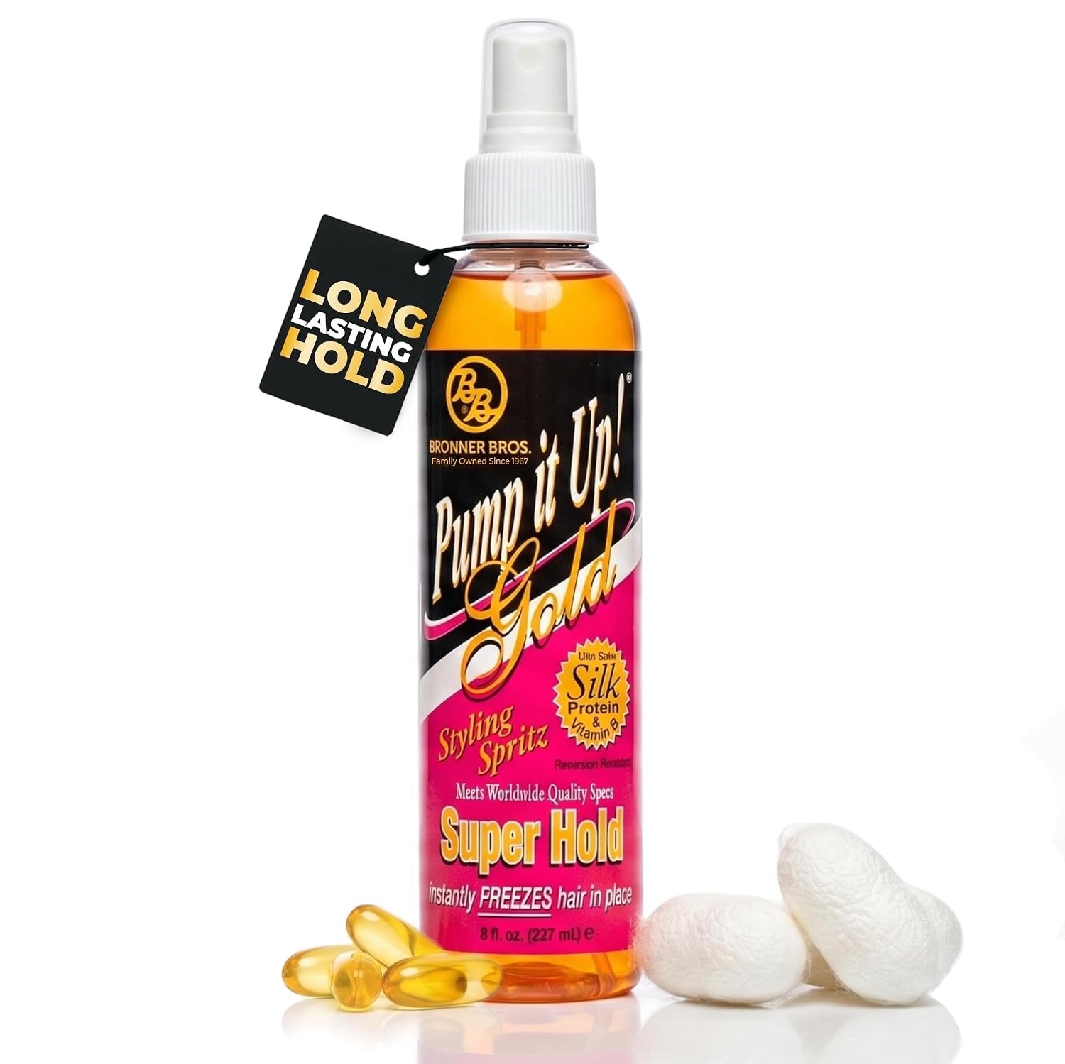 Bronner Bros Pump It Up Gold Styling Spritz- 8oz