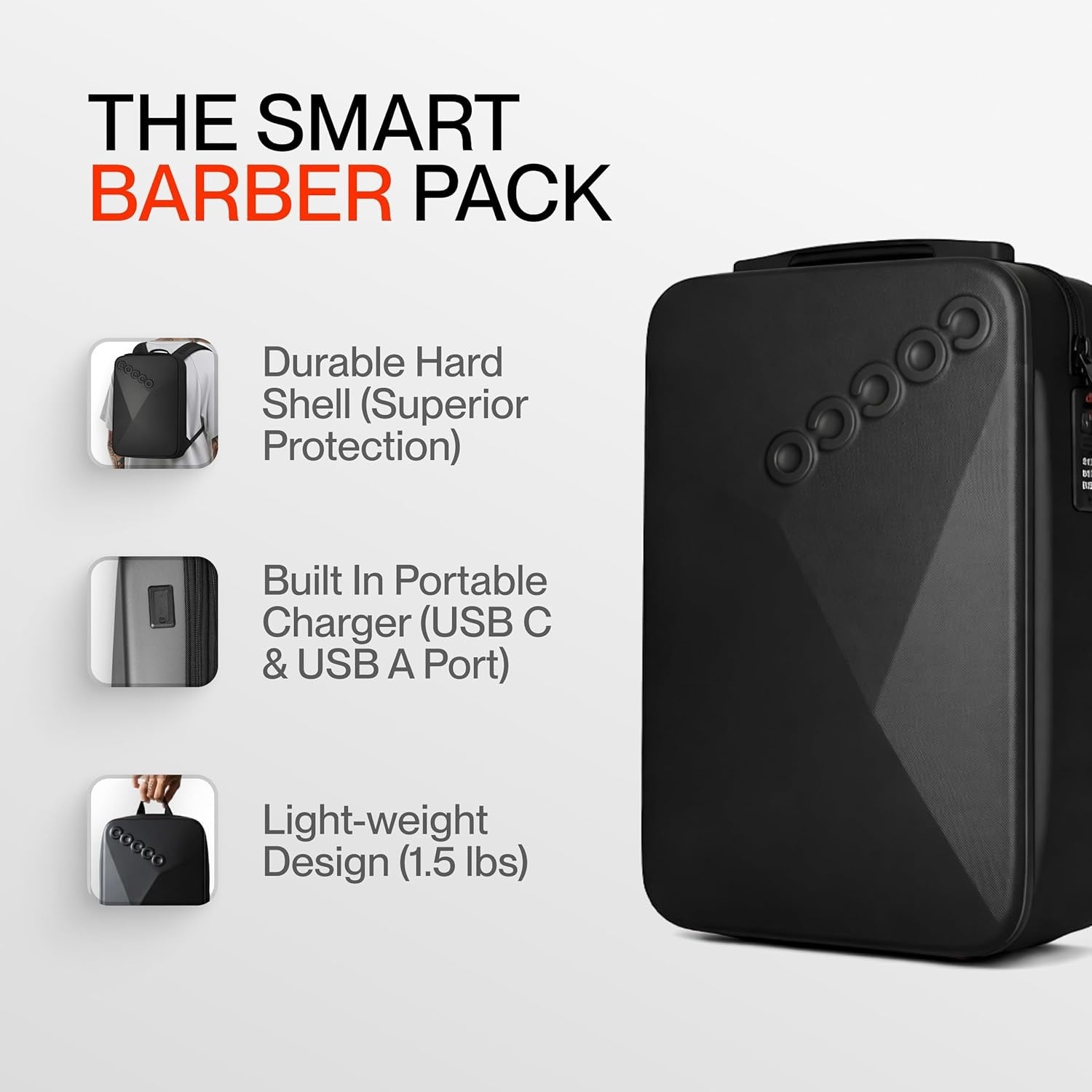 Cocco Barber Backpack & Mobile Station – Hard Shell Barber Bag
