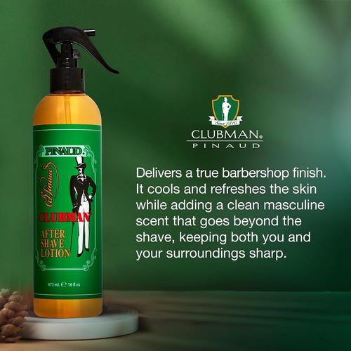 CLUBMAN ORIGINAL AFTER SHAVE LOTION SPRAY, 16 FL OZ - CLASSIC BARBERSHOP FRAGRANCE