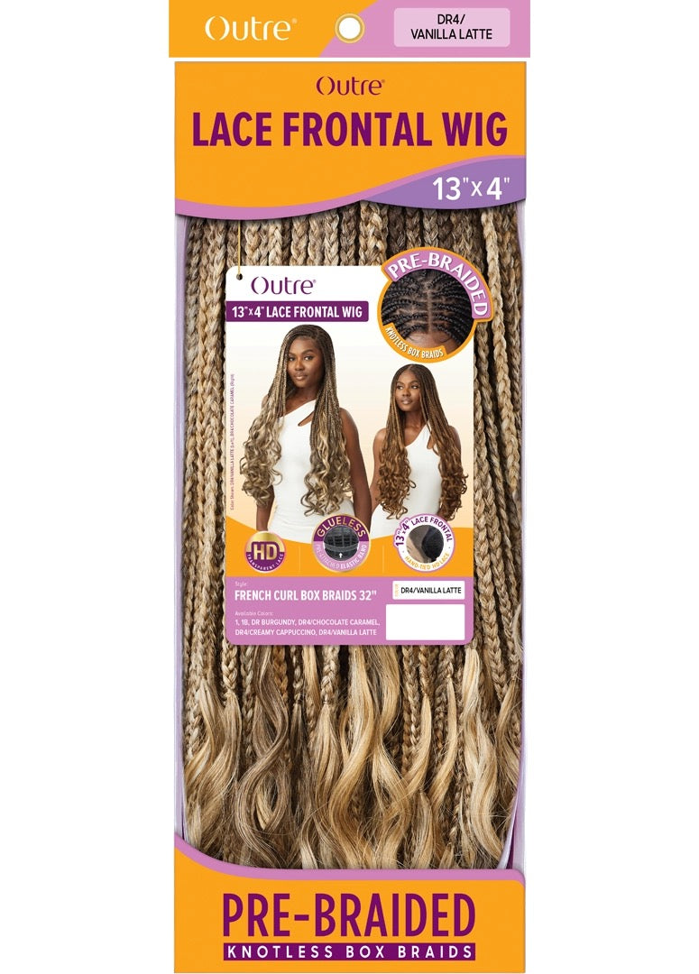 Pre-Braided Wig 13"x4" CURL BOX BRAIDS 32"