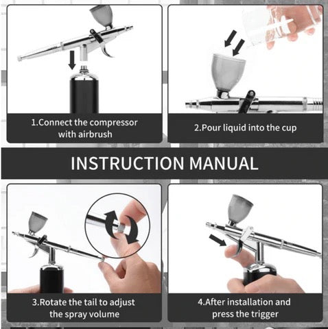 New CORDLESS AIRBRUSH & COMPRESSOR With New Finger Trigger Design