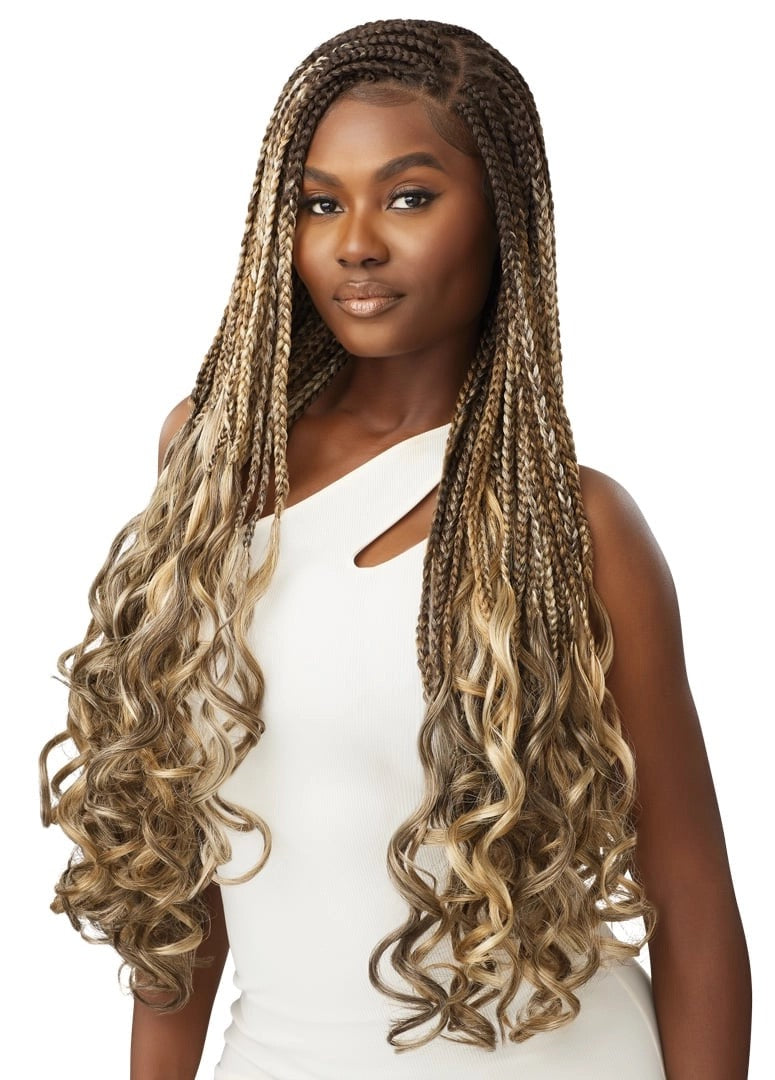Pre-Braided Wig 13"x4" CURL BOX BRAIDS 32"