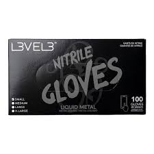 Level3 Medium Black Nitrile Gloves